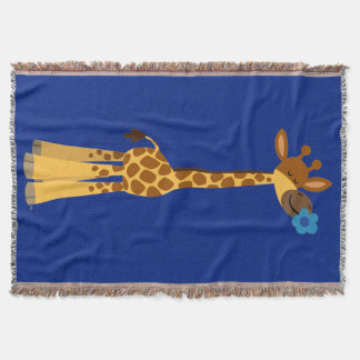 Couverture Giraffe Cartoon Cute Et Fleur