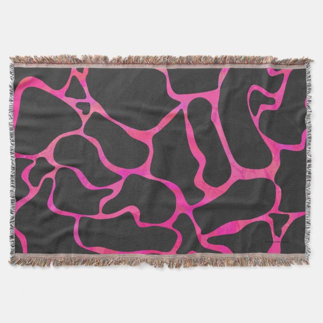 Couverture Giraffe rose chaude et noire (Devant)