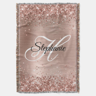 Couverture Glitter Rose Or huile Fancy Monogramme