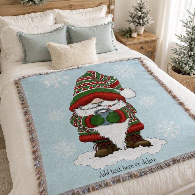 Couverture Gnome de Noël Cosy Rouge Vert Hiver Mignon (Créateur téléchargé)
