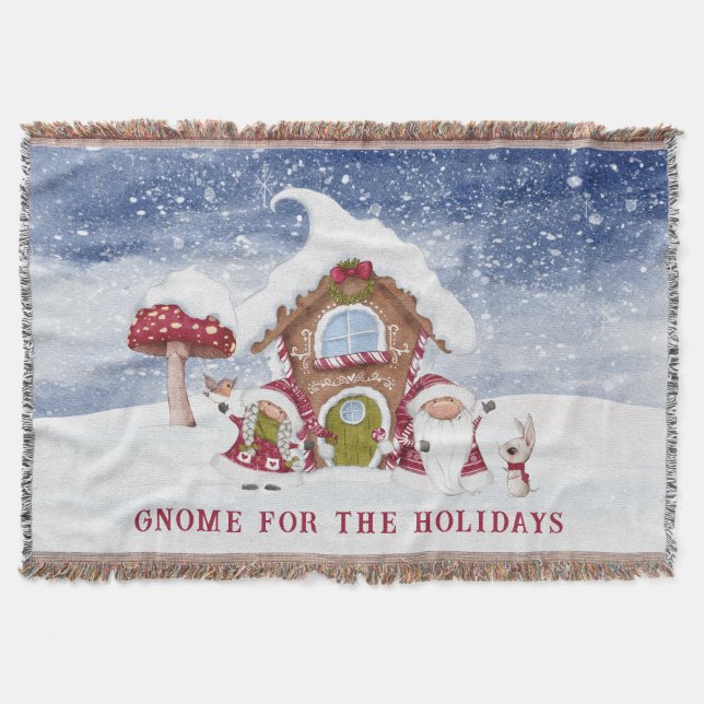 Couverture Gnome rouge et blanc pour les fêtes (Devant)