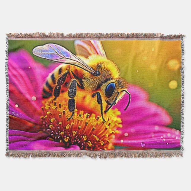 Couverture Golden Bee Flower Magic Design (Devant)