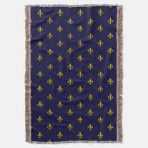 Couverture Golden Fleur de Lis sur Navy Blue