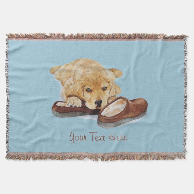 Couverture golden retriever mignon de chiot caressant des (Devant)