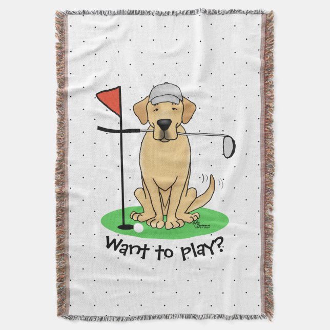 Couverture Golf Yellow Labrador Retriever (yaourt 3) Chien -  (devant Vertical)