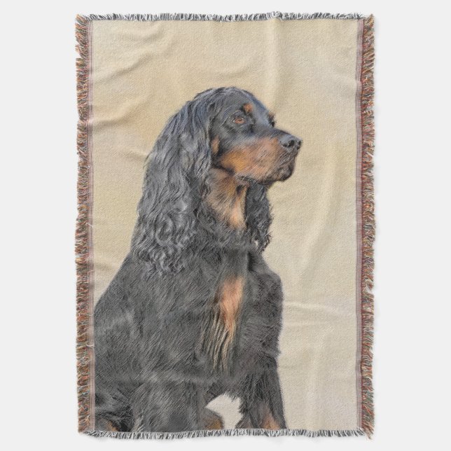 Couverture Gordon Setter Peinture - Joli art original chien (devant Vertical)