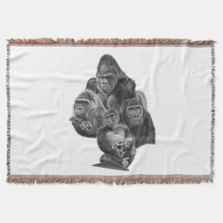 Couverture Gorilla Family Blanket ゴリラ家族のブランケット (GorillaLife)