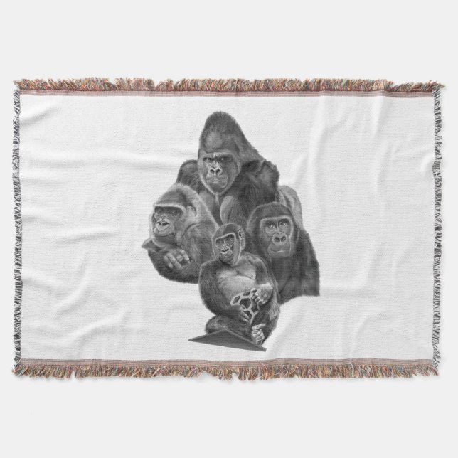 Couverture Gorilla Family Blanket ゴリラ家族のブランケット (GorillaLife) (Devant)