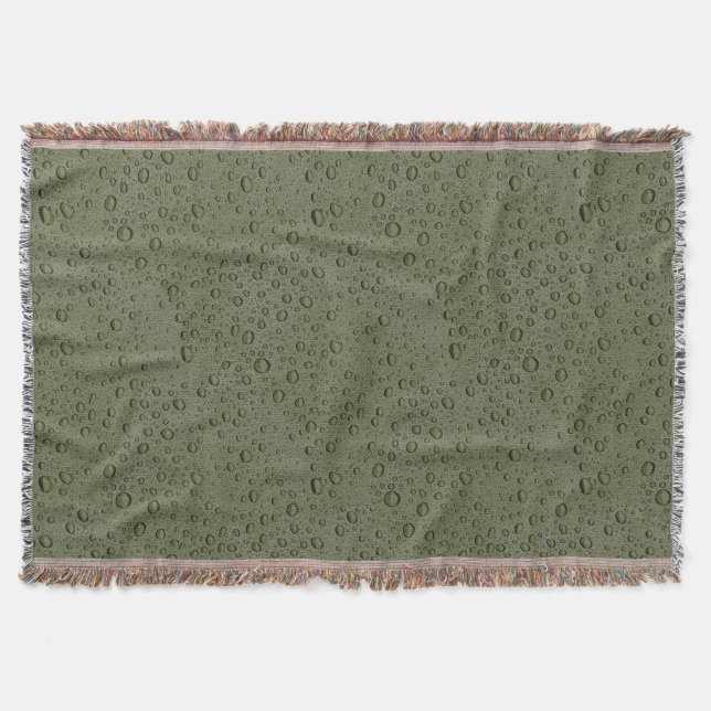 Couverture gouttelettes d'eau verte d'olive (Devant)