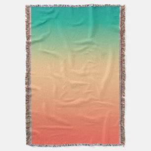 Couverture Gradient ombre corail blush beige vert doux bleu