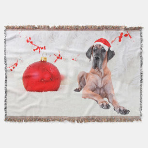 Couverture Grand chien Danse Casquette Joyeux Noël Ornement r