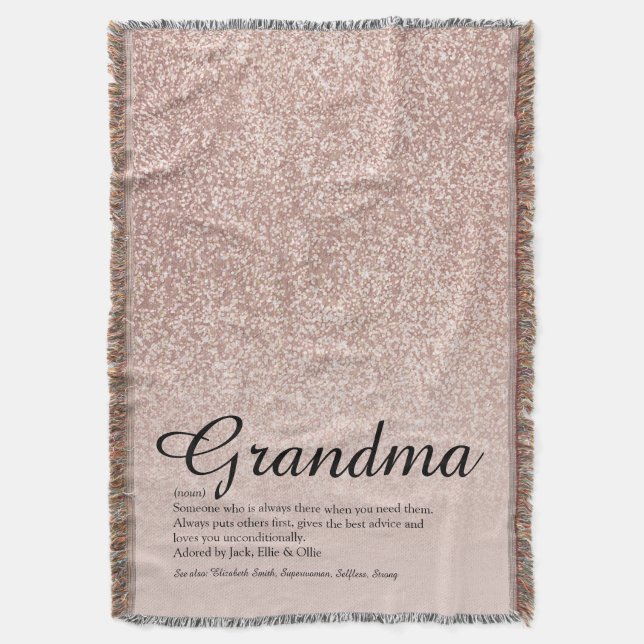 Couverture Grand-mère Définition Script Rose Gold Glitter (devant Vertical)