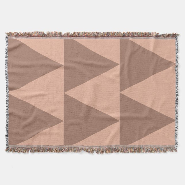 Couverture Grand Triangles géométriques Mocha Mousse Dusty ro (Devant)