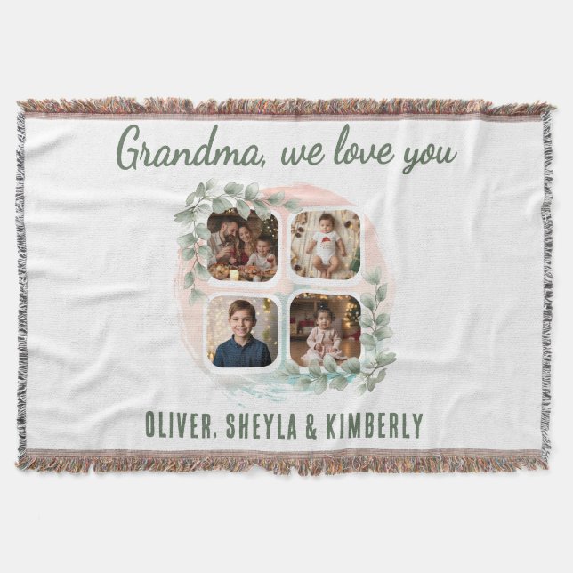Couverture Grandma we love you 6 Photo Collage Eucalyptus (Devant)