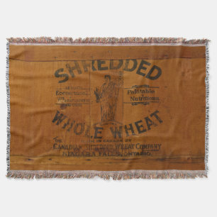 Couverture Graphique Broyé Crate de pin de blé Vintage Look