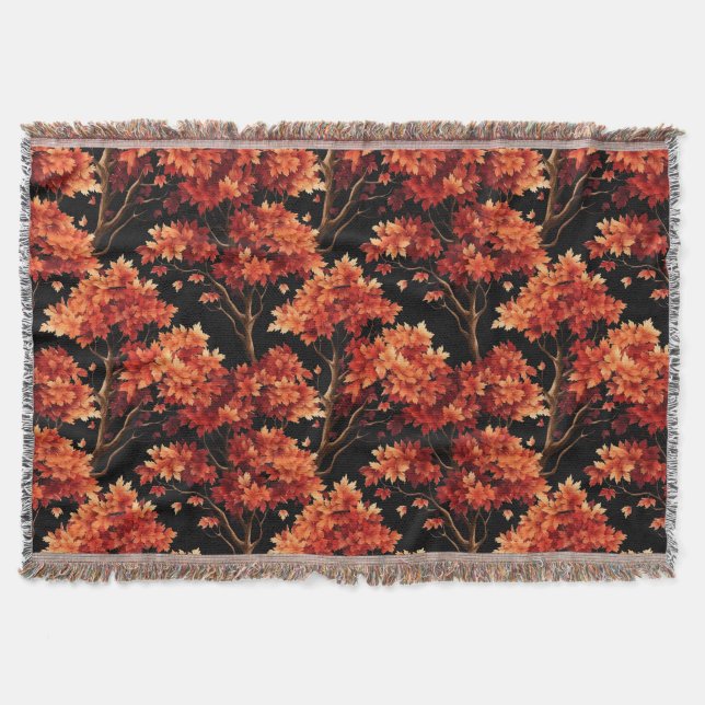 Couverture Graphique Motif sans couture Red Fall Maple Tree (Devant)