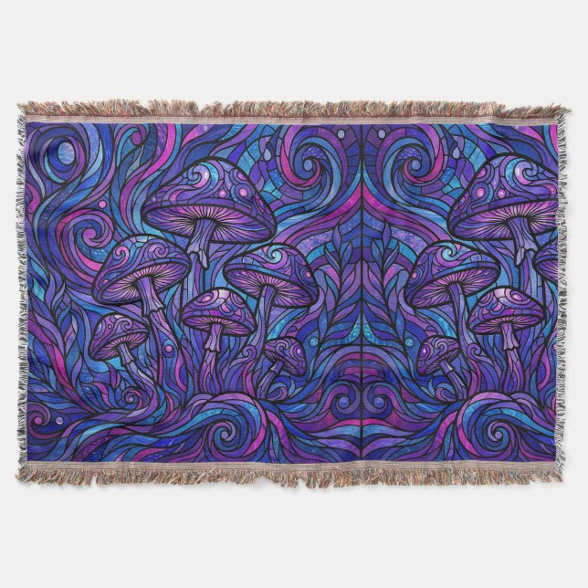 Couverture Grappe de champignons abstraits Cosmique Violet Pl (Devant)