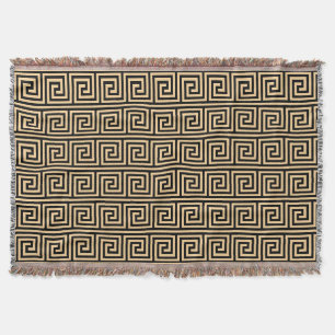 Couverture Grec Meander Carré Motif principal Brown