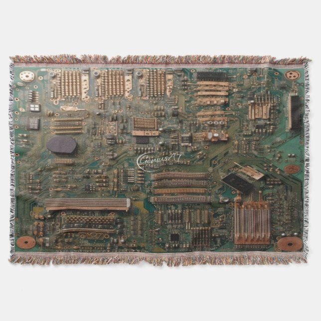 Couverture Green & Cooper Circuit Board Cotton Thon Blanket (Devant)