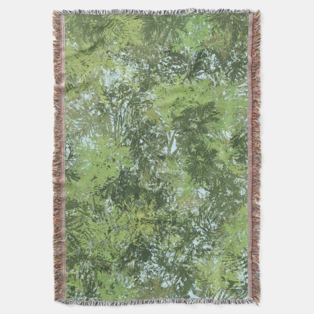 Couverture Green Leaf Trees With Blue Sky Peaking Through Art (devant Vertical)