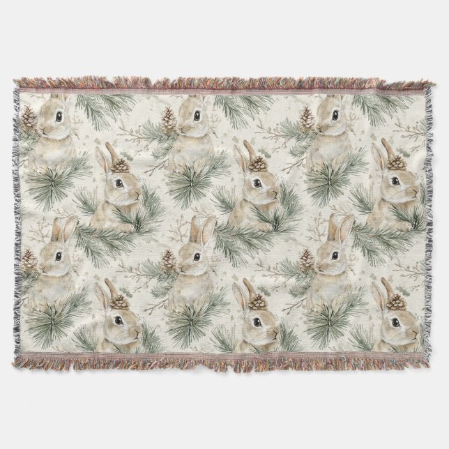 Couverture Green Pine Cones Bunny Rabbits   (Devant)