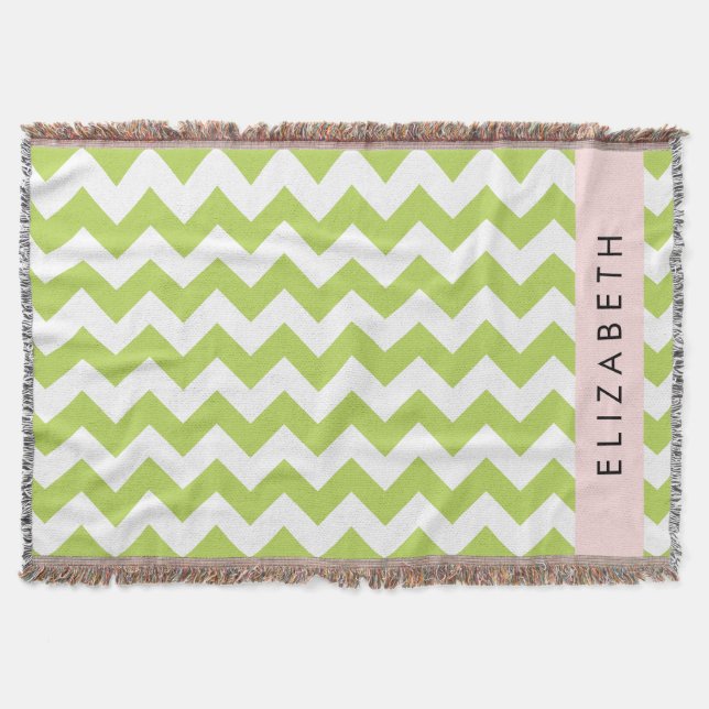 Couverture Green Zigzag, Green Chevron, Votre Nom (Devant)