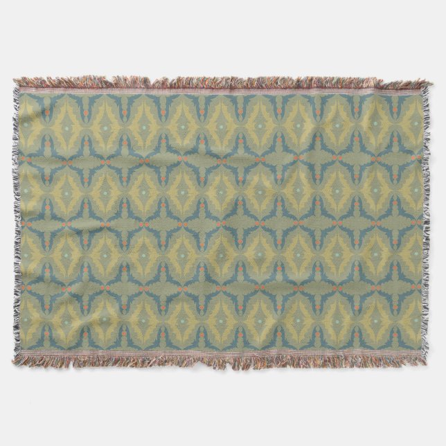 Couverture Greenish Retro Vintage Pattern (Devant)