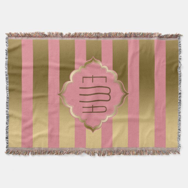 Couverture Grilles d'or monogramme et Motif géométrique rose (Devant)