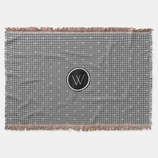 Couverture Gris avec Houndstooth Accentuation Argent Lance Bl (Devant)