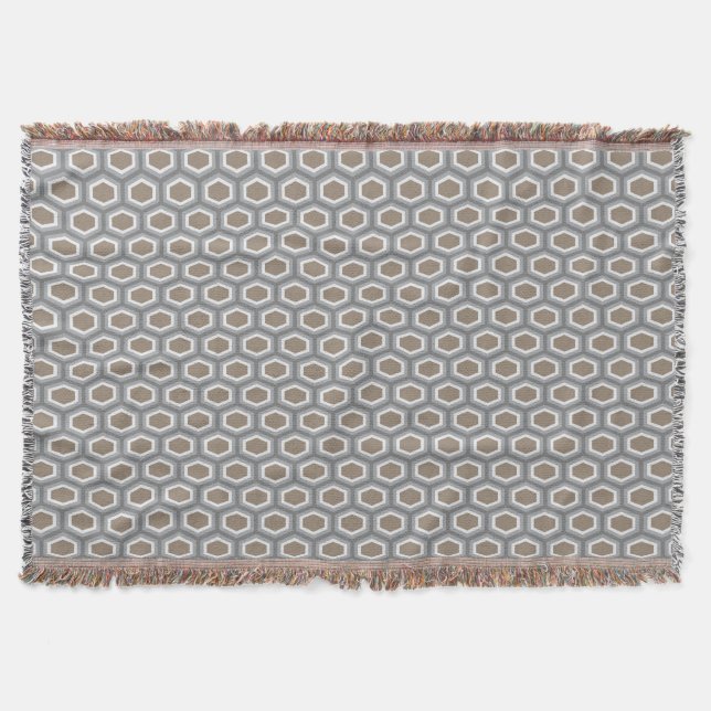 Couverture Gris de brun de motif d'hexagone de tortue (Devant)
