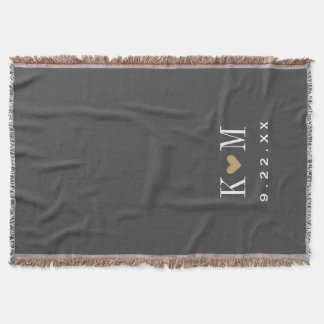 Couverture Gris et or Mariage moderne Monogramme