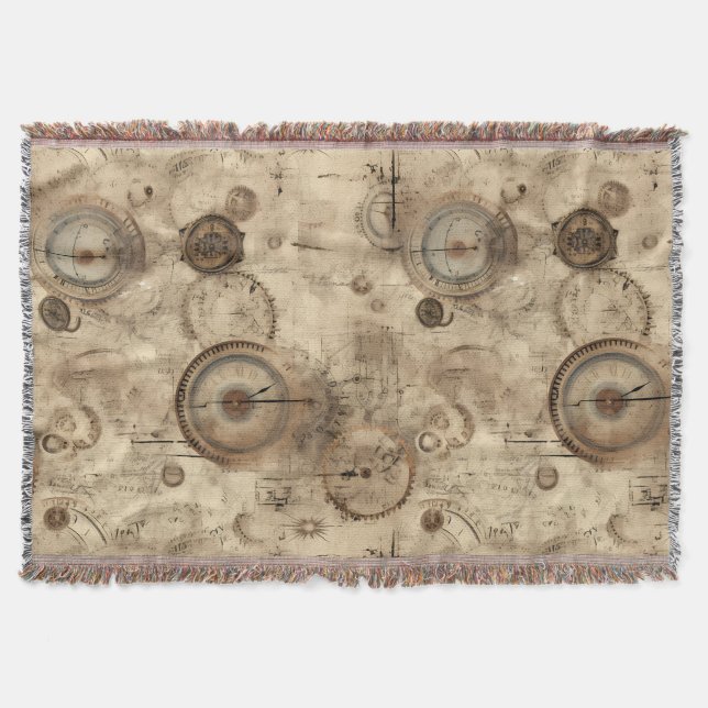 Couverture Grunge Rustic Steampunk Horloge (11) (Devant)