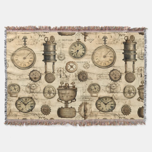 Couverture Grunge Rustic Steampunk Horloge (14) (Devant)