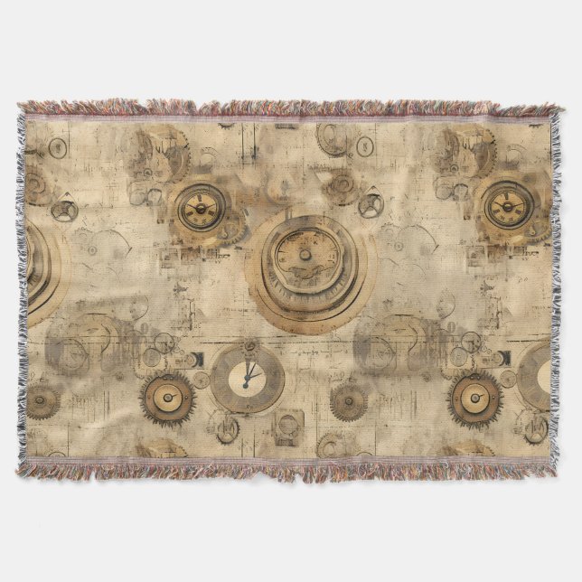 Couverture Grunge Rustic Steampunk Horloge (2) (Devant)