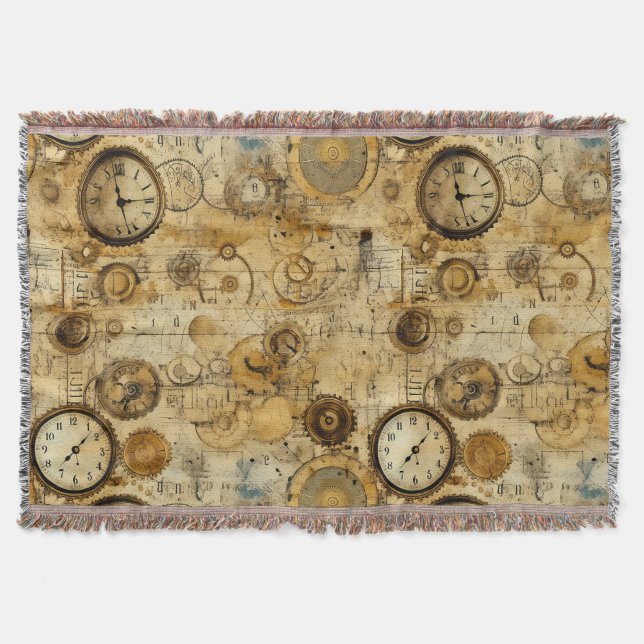 Couverture Grunge Rustic Steampunk Horloge (5) (Devant)