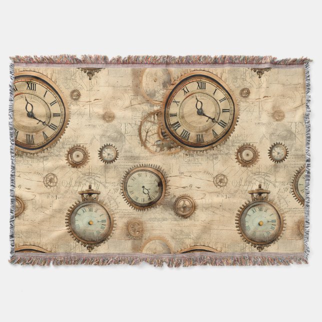 Couverture Grunge Rustic Steampunk Horloge (6) (Devant)