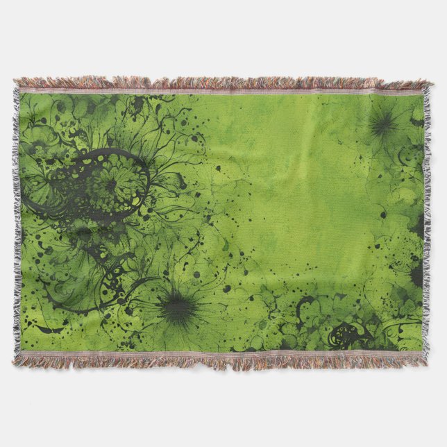 Couverture Grunge vert citron avec accents noirs (Devant)
