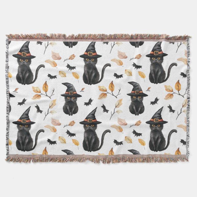 Couverture Halloween Chat noir Motif - Chat de cuisine (Devant)