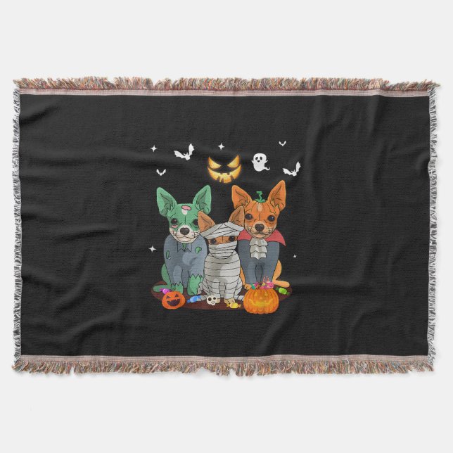 Couverture Halloween Chihuahua Chien sorcier mignon cadeau Da (Devant)