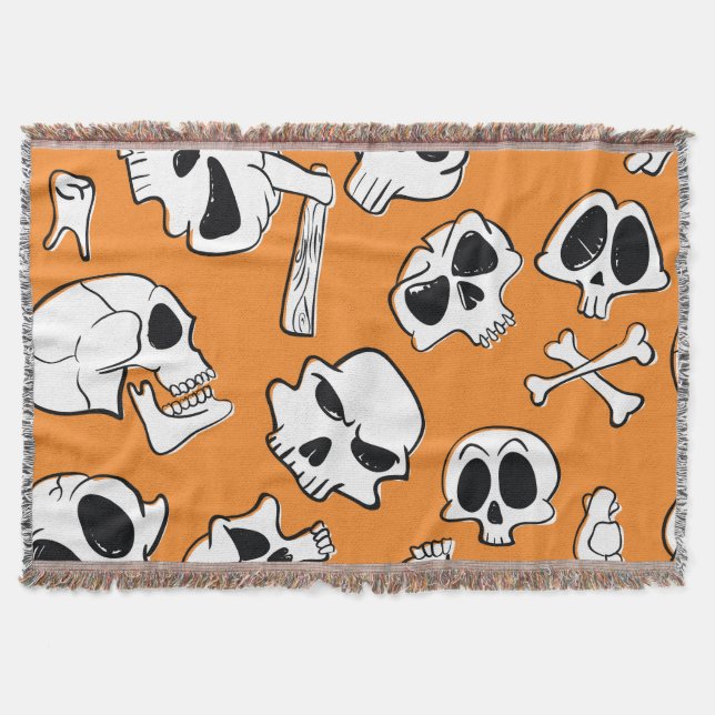 Couverture Halloween Skulls Bones DoodMotif (Devant)
