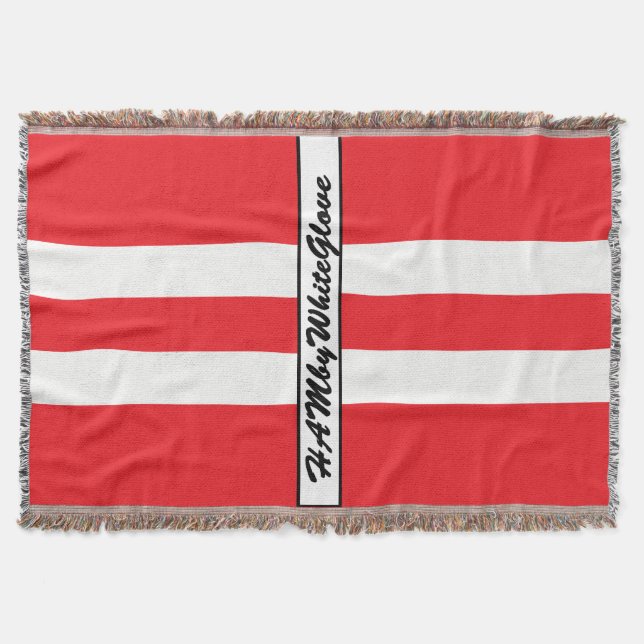 Couverture HAMbyWG - Plaid de jetée Rouge vif et blanc Logo (Devant)