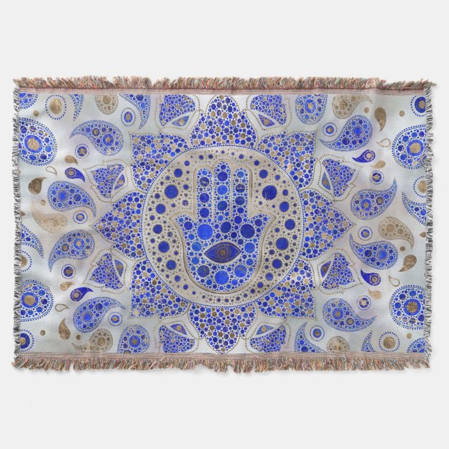 Couverture Hamsa Main - Main de Fatima sur Mère de Perle (Devant)