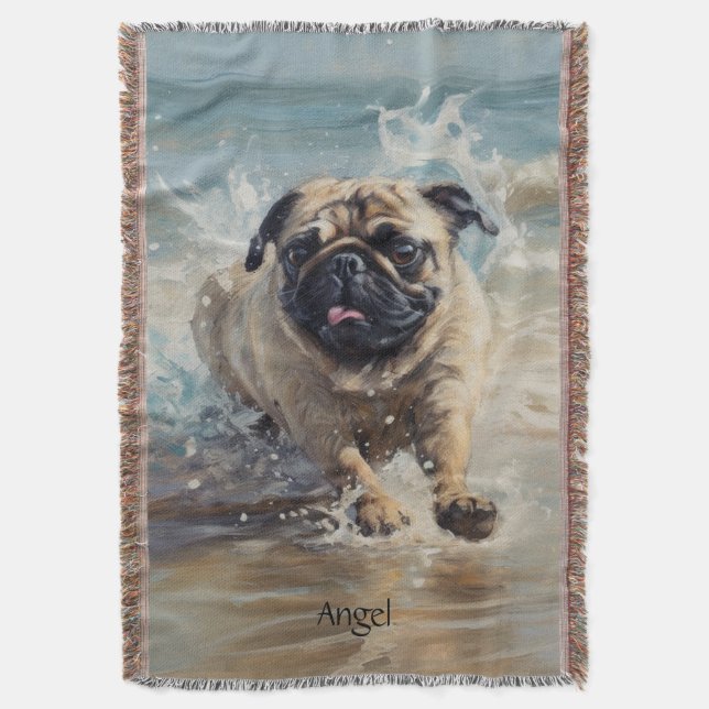 Couverture Happy Carlin at the Beach personnalisable (devant Vertical)