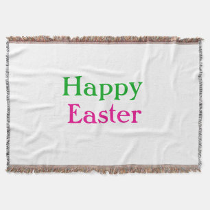 Couverture Happy easter boho vert rose enfants ajouter nom ti