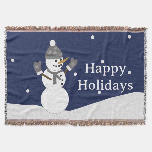 Couverture Happy Holidays Snowman with mittens (Devant)