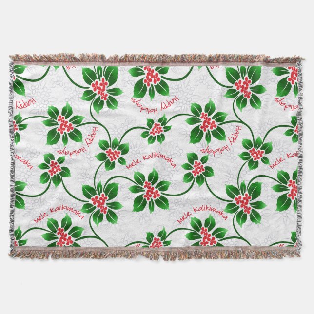 Couverture Hawaiian Holly Mele Kalikimaka Rouge de Noël (Devant)