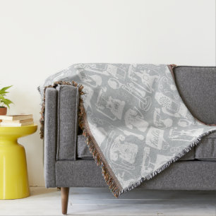 Couverture Hello Grey White Vintage Téléphone Motif