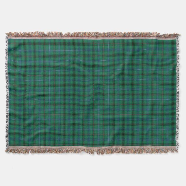 Couverture Henderson Famille Vert et Bleu Clan Tartan (Devant)