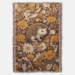 Couverture Hérisson Brown Floral William Morris Inspiré