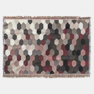 Couverture Hexagon Motif en gris et en Bourgogne couleurs d'a